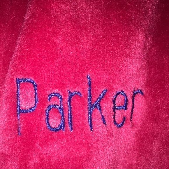Pottery Barn Kids Robe Housecoat Children's Monogrammed Parker Size 4-6 Red - Picture 2 of 11